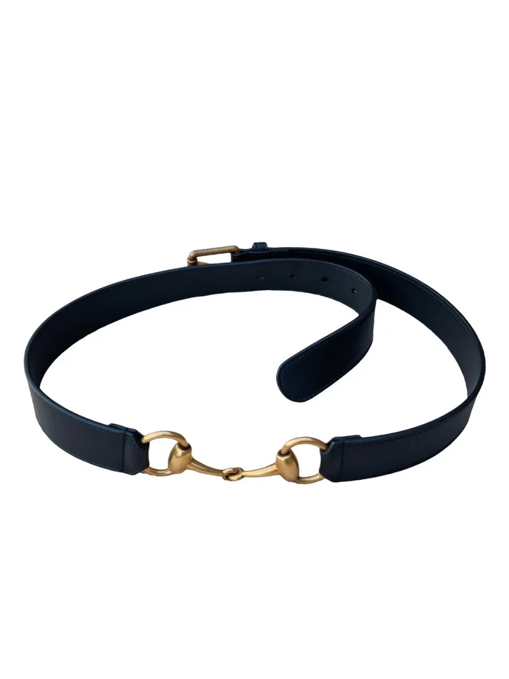 Gucci Black Leather belt with Embossed Logo